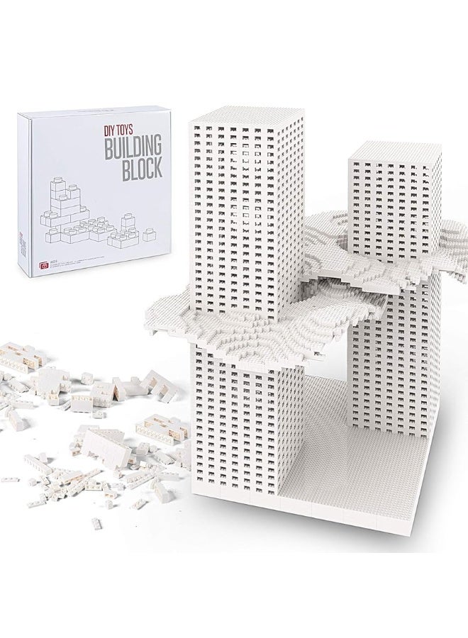 Lekebaby Building Bricks 1500 PCS Classic Building Blocks, Compatible with All Major Brands, White