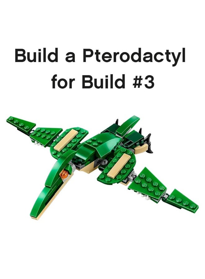 LEGO Creator 3 in 1 Mighty Dinosaur Toy, Transforms from T. rex to Triceratops to Pterodactyl Dinosaur Figures, Great Gift for 7-12 Year Old Boys & Girls, 31058