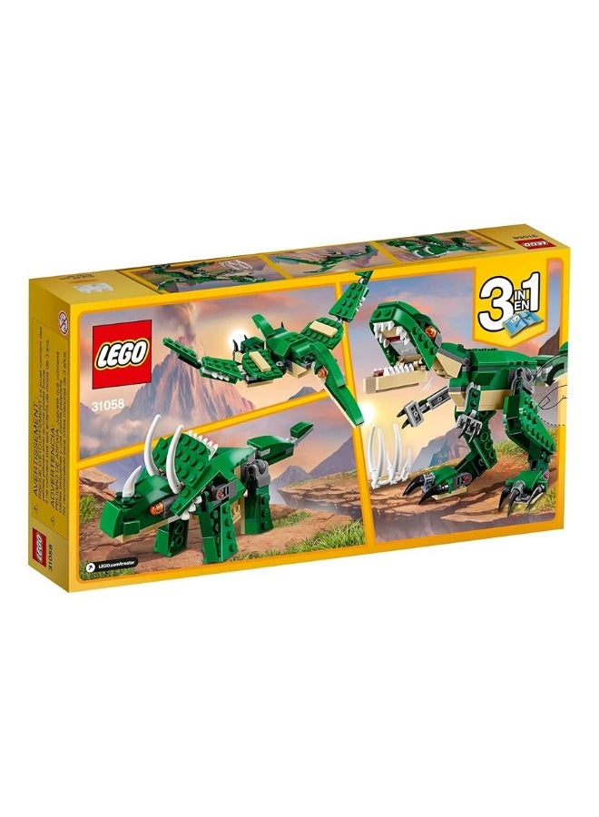 LEGO Creator 3 in 1 Mighty Dinosaur Toy, Transforms from T. rex to Triceratops to Pterodactyl Dinosaur Figures, Great Gift for 7-12 Year Old Boys & Girls, 31058