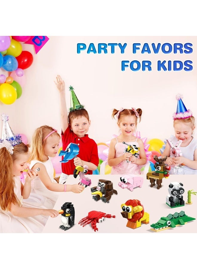 HOGOKIDS Party Favors for Kids - 12 Pack Animals Building Blocks Toy for Easter Gifts Goodie Bags Classroom Prizes Stocking Stuffers Building Set Valentines Day Birthday Gift for Boy Girl Ages 6-12+