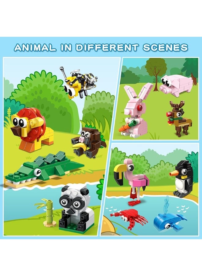 HOGOKIDS Party Favors for Kids - 12 Pack Animals Building Blocks Toy for Easter Gifts Goodie Bags Classroom Prizes Stocking Stuffers Building Set Valentines Day Birthday Gift for Boy Girl Ages 6-12+