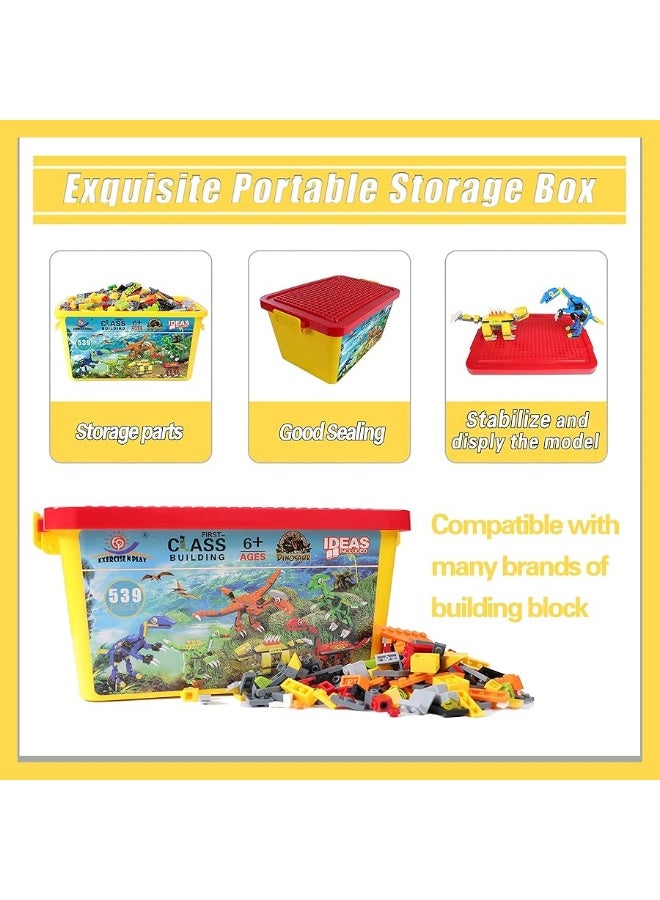 EP EXERCISE N PLAY Dinosaurs Building Blocks, Creative DIY Construction Toy for Boys Girls Aged 6+ (539 Pieces)