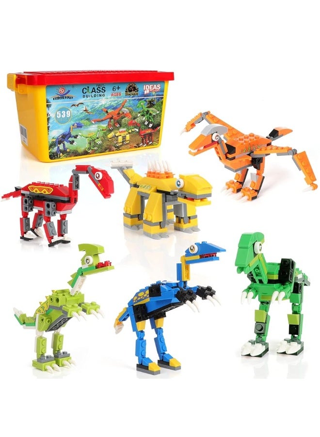 EP EXERCISE N PLAY Dinosaurs Building Blocks, Creative DIY Construction Toy for Boys Girls Aged 6+ (539 Pieces)