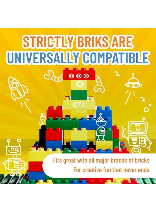 Strictly Briks Toy Large Building Blocks for Kids and Toddlers, Big Bricks Set for Ages 3 and Up, 100% Compatible with All Major Brands, Blue, Green, Red, and Yellow, 108 Pieces