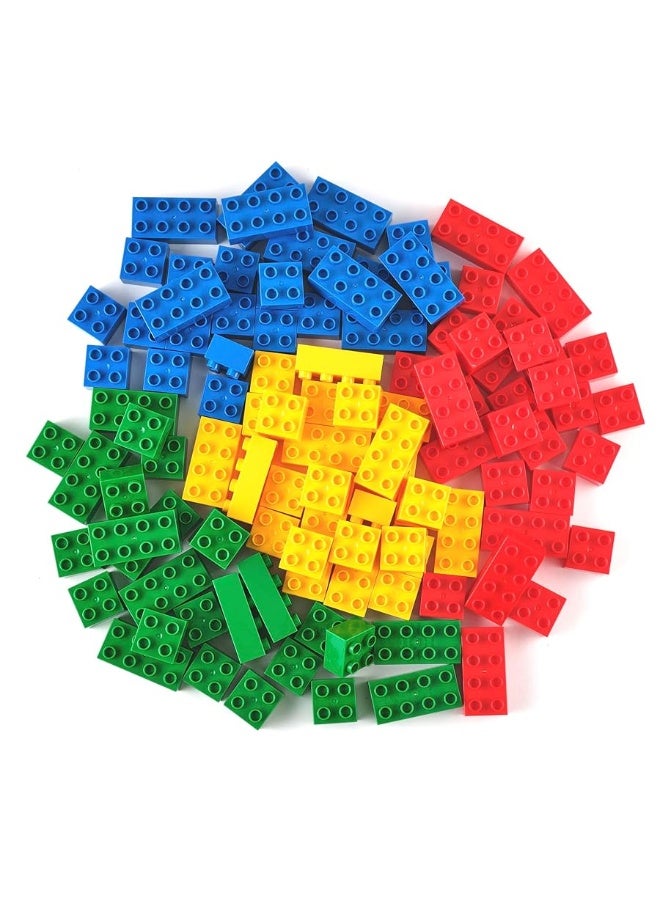 Strictly Briks Toy Large Building Blocks for Kids and Toddlers, Big Bricks Set for Ages 3 and Up, 100% Compatible with All Major Brands, Blue, Green, Red, and Yellow, 108 Pieces