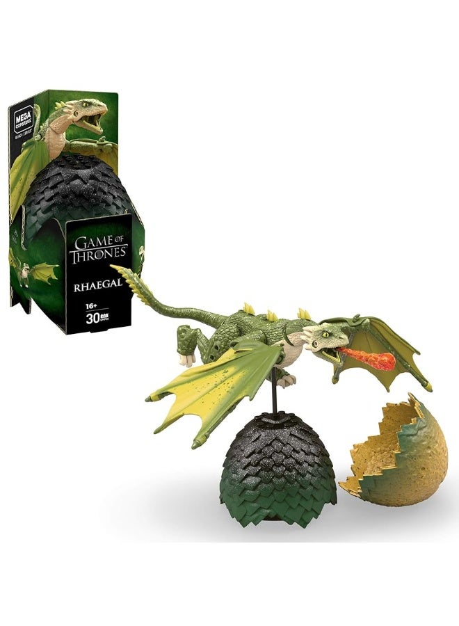 Mega Construx Game of Thrones Rhaegal Construction Set with character figures, Building Toys for Collectors (30 Pieces)