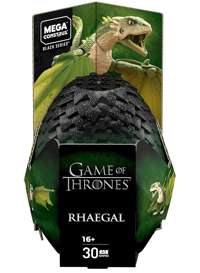 Mega Construx Game of Thrones Rhaegal Construction Set with character figures, Building Toys for Collectors (30 Pieces)