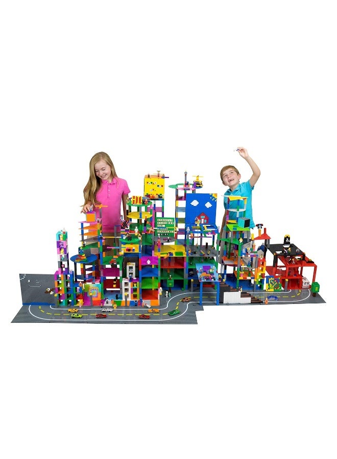 Strictly Briks Toy Building Block Classic Baseplates 10â€ x 10â€ Building Brick Base Plate Toy Kit for Kid, Building Bases for City Roads, Towns, Garages and More, 4 Pc, 2 Straight and 2 Curved