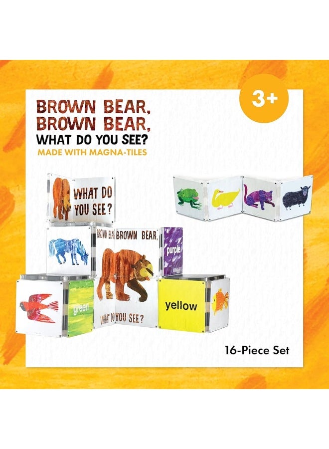 CreateOn Magna-Tiles Brown Bear, What Do You See? (The Very Hungry Caterpillar) Set, Eric Carle Books for Kidsâ€™ Building Toys, Magnet-Tiles Toys for Ages 3+, 16 Pieces