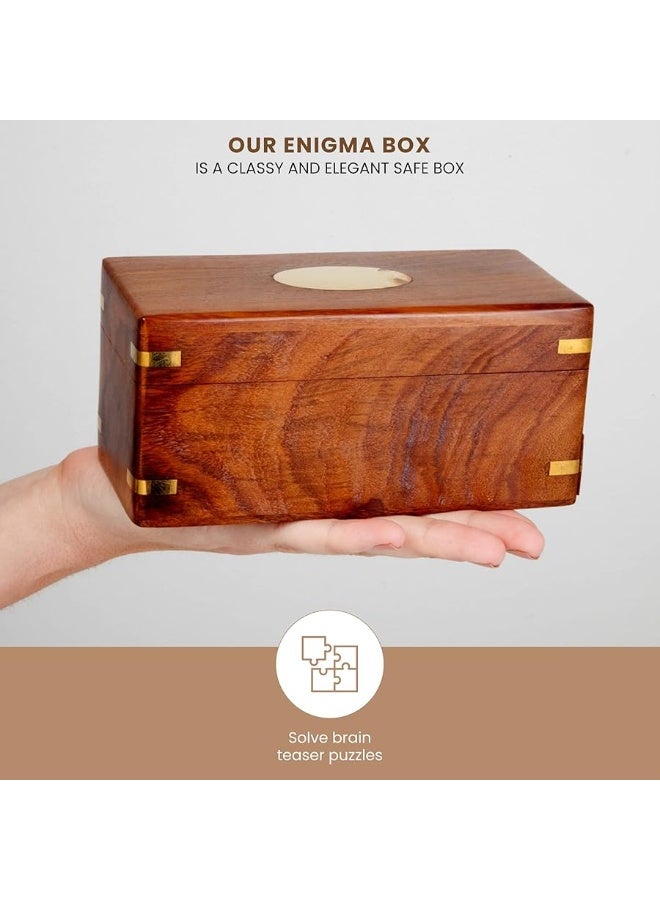 Bits and Pieces - Secret Enigma Puzzle Box - Camouflage Your Cash Money Holder - Brain Teaser - Wooden Secret Compartment Brain Game