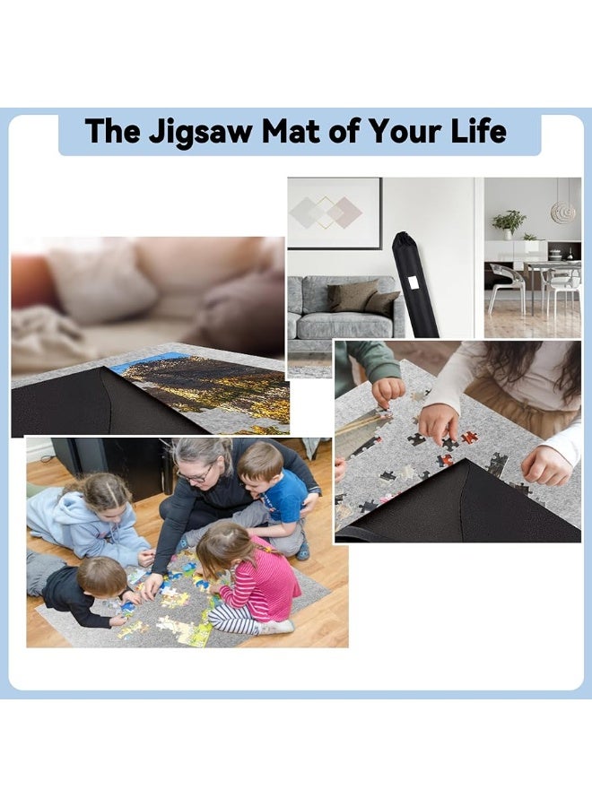 Puzzle Saver with Lid 1000 1500 Pieces Puzzles Board Storage Cover Transport Pump Glue Portable Felt Inflatable Stick Organizer Pad Tabletop Frame Travel Carrier Kit Table Top Rug Keep Cat away from