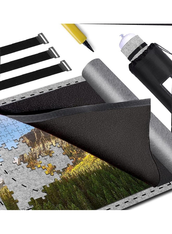 Puzzle Saver with Lid 1000 1500 Pieces Puzzles Board Storage Cover Transport Pump Glue Portable Felt Inflatable Stick Organizer Pad Tabletop Frame Travel Carrier Kit Table Top Rug Keep Cat away from