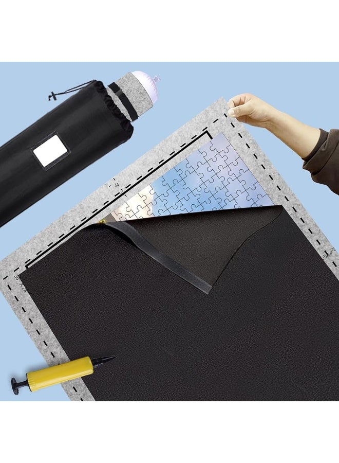 Puzzle Saver with Lid 1000 1500 Pieces Puzzles Board Storage Cover Transport Pump Glue Portable Felt Inflatable Stick Organizer Pad Tabletop Frame Travel Carrier Kit Table Top Rug Keep Cat away from