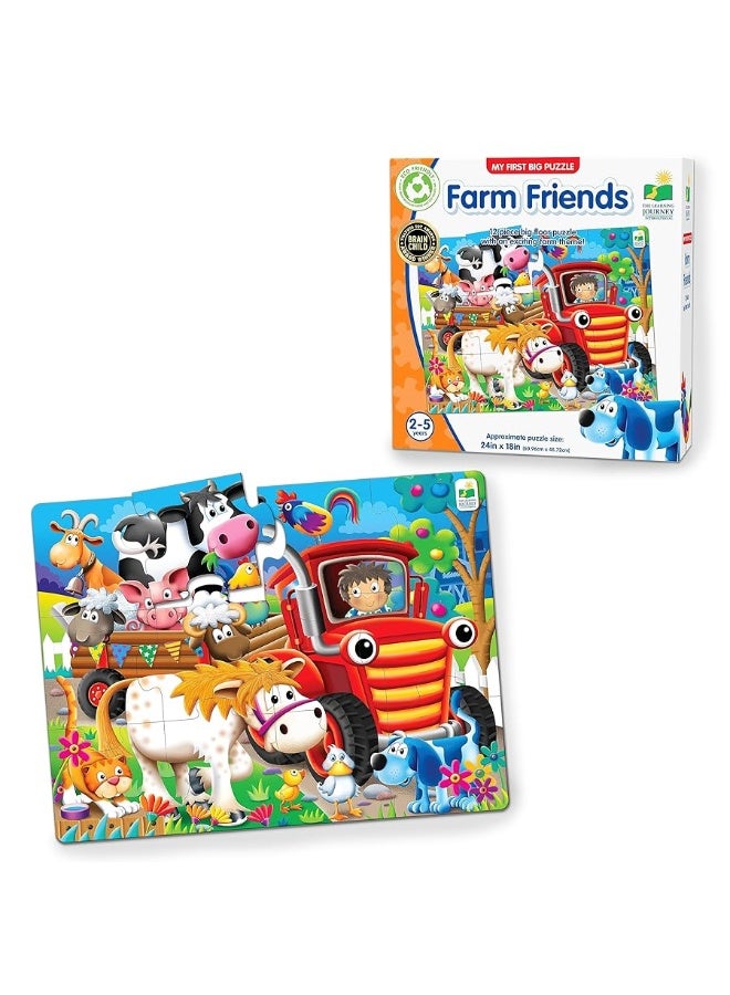 The Learning Journey My First Big Floor Puzzle - Farm Friends - 12 Piece Toddler Puzzle (2 X 1.5') - Educational Gifts for Boys & Girls Ages 2 & Up, Multi