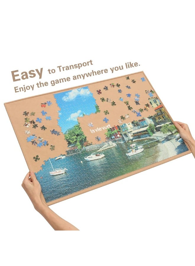 Lavievert Wooden Jigsaw Puzzle Board Portable Puzzle Plateau Puzzle Storage Puzzle Saver with Non-Slip Surface for Up to 1000 Pieces