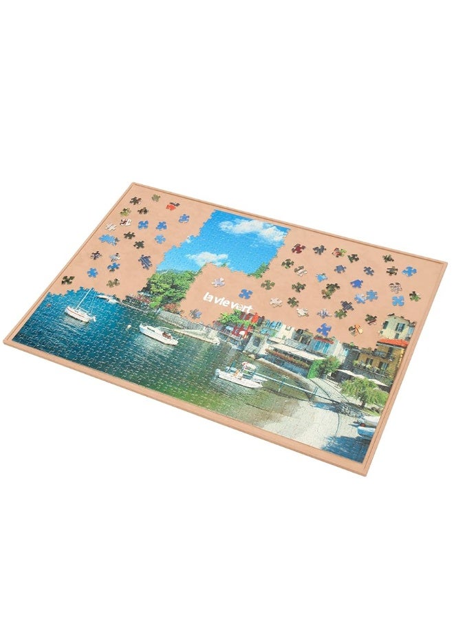 Lavievert Wooden Jigsaw Puzzle Board Portable Puzzle Plateau Puzzle Storage Puzzle Saver with Non-Slip Surface for Up to 1000 Pieces