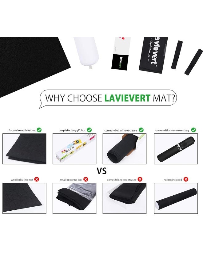 Lavievert Jigsaw Puzzle Roll Mat Puzzle Storage Saver Black Felt Mat, Long Box Package, No Folded Creases, Jigroll Up to 1,500 Pieces - Comes with A Drawstring Opening Design Bag