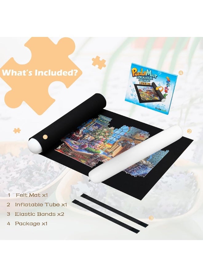 Lavievert Jigsaw Puzzle Mat Roll Up, Portable Puzzle Board Puzzle Storage Puzzle Saver, Environmental Friendly Material, Store Jigsaw Puzzles Up to 1500 Pieces