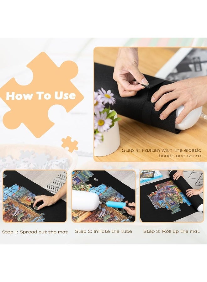 Lavievert Jigsaw Puzzle Mat Roll Up, Portable Puzzle Board Puzzle Storage Puzzle Saver, Environmental Friendly Material, Store Jigsaw Puzzles Up to 1500 Pieces