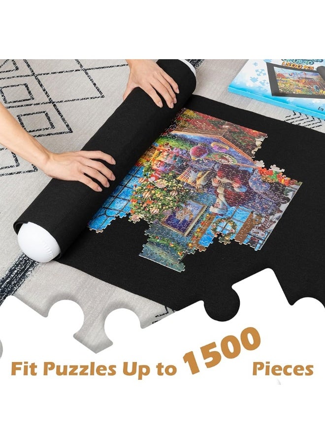 Lavievert Jigsaw Puzzle Mat Roll Up, Portable Puzzle Board Puzzle Storage Puzzle Saver, Environmental Friendly Material, Store Jigsaw Puzzles Up to 1500 Pieces