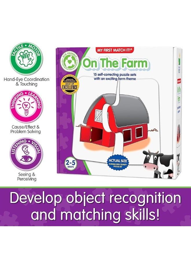 The Learning Journey: My First Match It - On the Farm - 15 Self-Correcting Farming Image Matching Puzzles , White