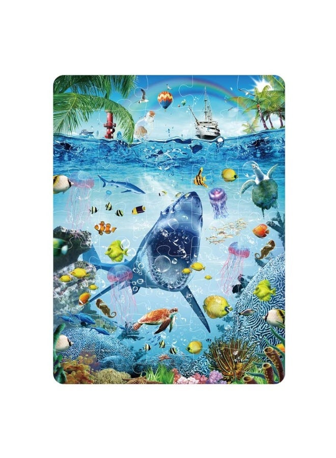 Kids Puzzle for Kids Ages 48 Ocean Floor PuzzleUnderwater Shark Pattern Design PuzzleRaising Children Recognition Promotes HandEye Coordination Glow in The Dark 46Pcs 24x18in