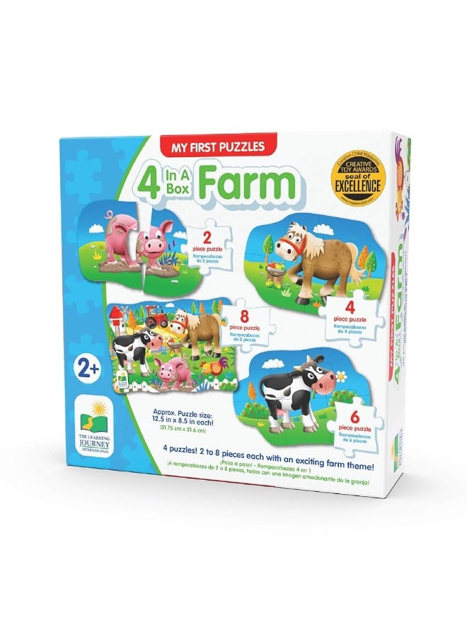 The Learning Journey: My First Puzzle Sets 4-In-A-Box Farm â€“ Farm-Themed Puzzle Sets - Educational Toddler Toys & Activities for Children Ages 2-5