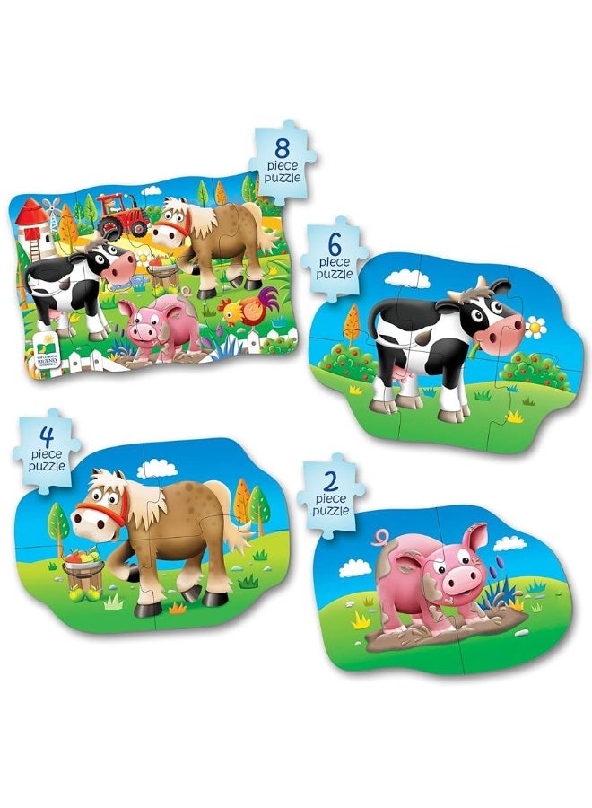 The Learning Journey: My First Puzzle Sets 4-In-A-Box Farm â€“ Farm-Themed Puzzle Sets - Educational Toddler Toys & Activities for Children Ages 2-5