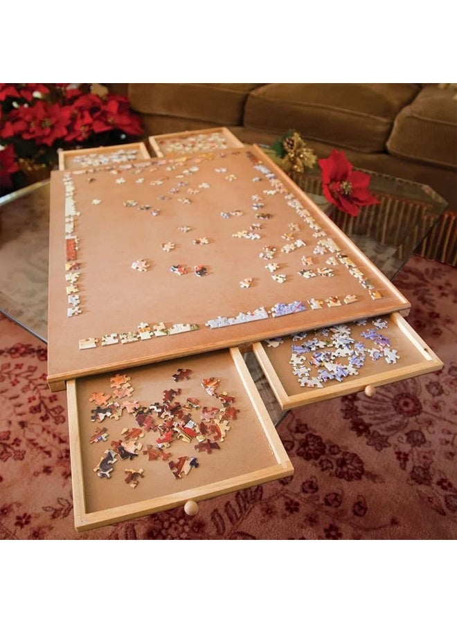 Bits and Pieces - 1500 Piece Puzzle Board with Drawers - Jumbo Wooden Puzzle Plateau â€“ Portable Puzzle Table 26