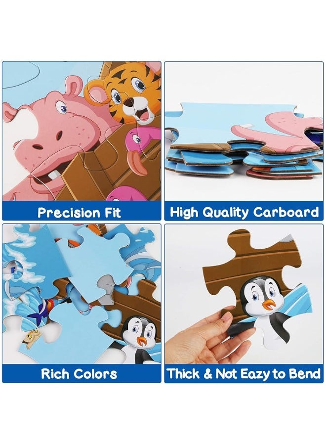 LOVESTOWN Floor Puzzles for Kids, 48 PCS Jumbo Puzzles 3 x 2 Ft. Animal Floor Puzzle Giant Jigsaw Puzzle Educational Toy
