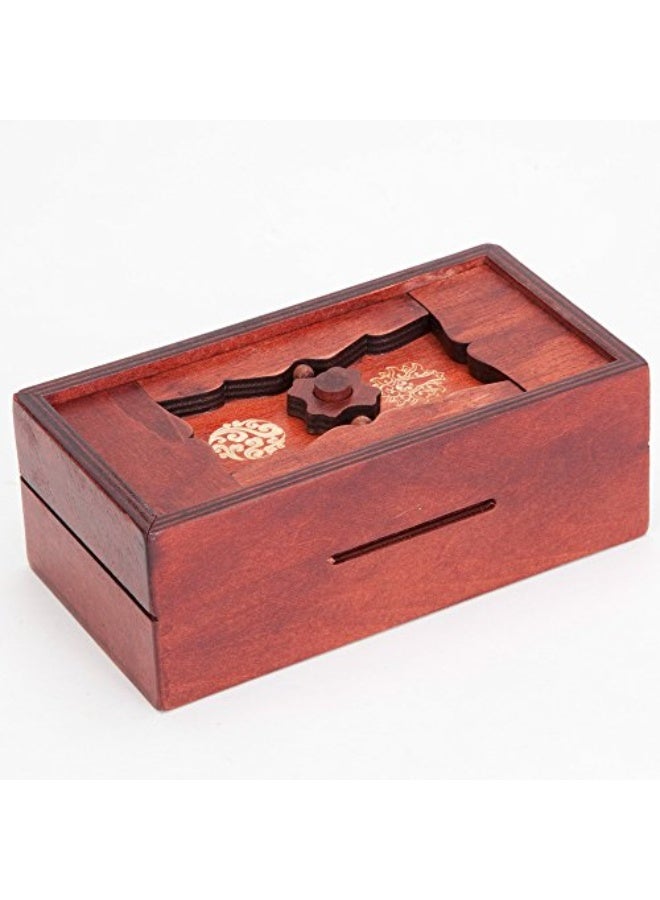 Bits and Pieces - Japanese Secret Puzzle Box - Camouflage Your Cash Money Holder - Brain Teaser - Wooden Secret Compartment Brain Game