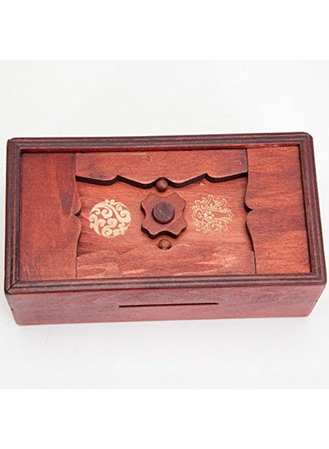 Bits and Pieces - Japanese Secret Puzzle Box - Camouflage Your Cash Money Holder - Brain Teaser - Wooden Secret Compartment Brain Game