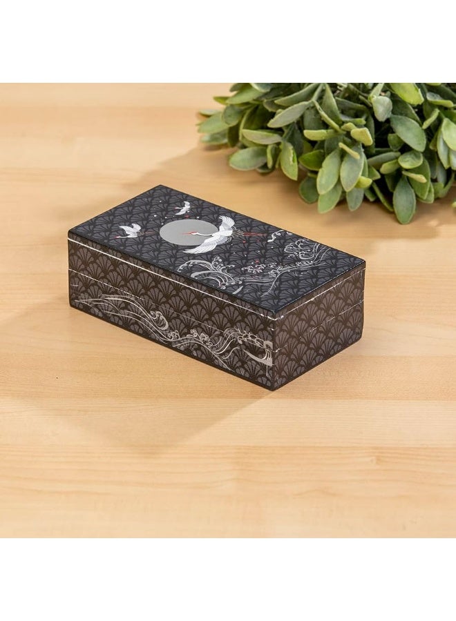 Bits and Pieces - Soaring Cranes Secret Puzzle Box - Wooden Money Box Brainteaser - 10 Step Solution Brain Game