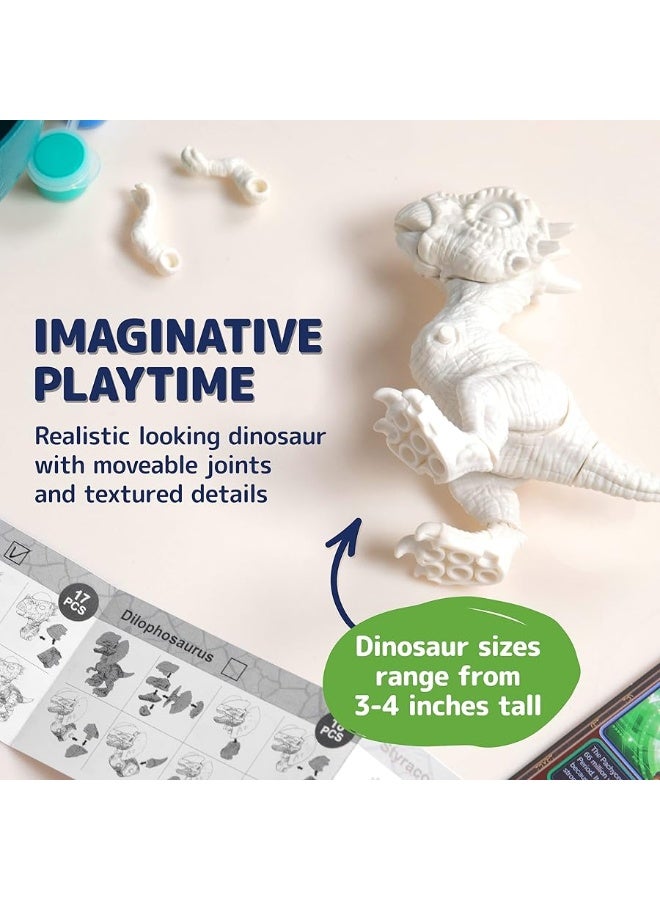 Prextex Build & Paint Your Own Dino Kit, 1 Pack - Collectible Dinosaur Toy, Surprise Dino, Building Toy, Arts & Crafts for Kids Ages 6-8, Painting/Art Set, Kids Gifts, Easter Basket Stuffers, Dino Egg