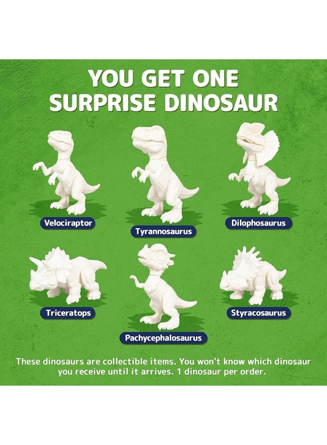 Prextex Build & Paint Your Own Dino Kit, 1 Pack - Collectible Dinosaur Toy, Surprise Dino, Building Toy, Arts & Crafts for Kids Ages 6-8, Painting/Art Set, Kids Gifts, Easter Basket Stuffers, Dino Egg