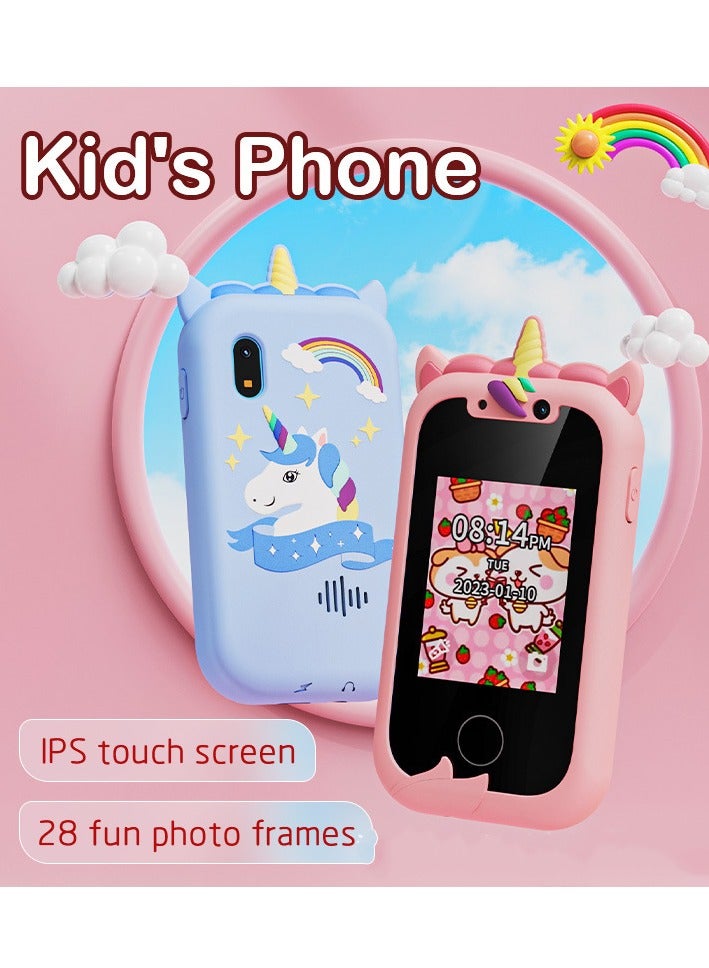 New Kids Smart Phone Toys for Girls Ages 3-8 Toddler Play Travel Toys with Dual Camera Educational Learning Games Puzzles MP3 Music Player Birthday Gifts for Kids Girls 3 4 5 6 7 8 Year Old