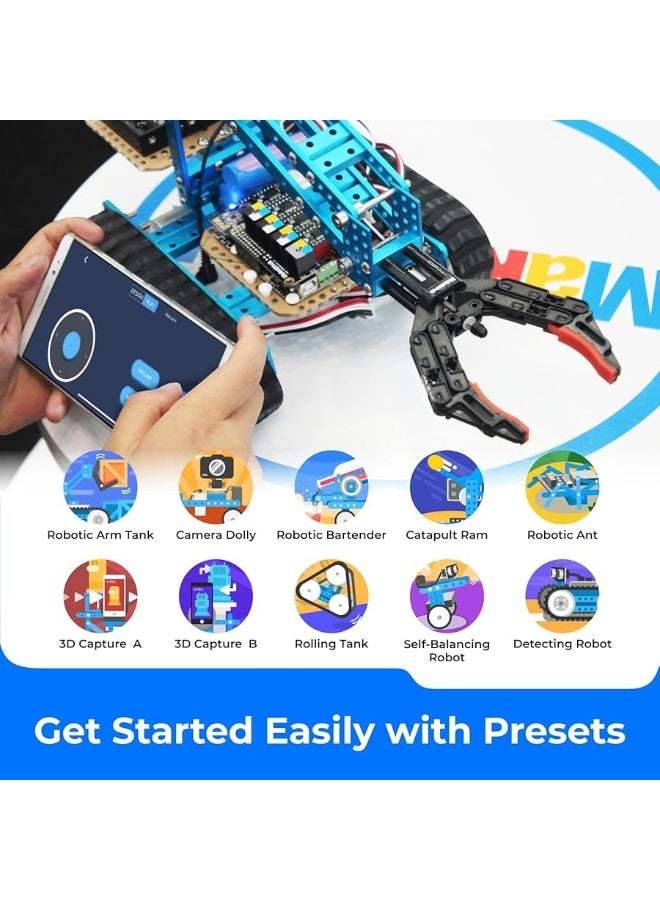 Makeblock mBot Ultimate 10 in 1 Robot Building Toys, Robotics Kit App Remote Control Robot Toys Compatible with Arduino C & Raspberry Pi, STEM Educational DIY Robot Arm Kit Gift for Teenagers & Adults