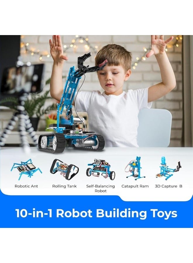 Makeblock mBot Ultimate 10 in 1 Robot Building Toys, Robotics Kit App Remote Control Robot Toys Compatible with Arduino C & Raspberry Pi, STEM Educational DIY Robot Arm Kit Gift for Teenagers & Adults