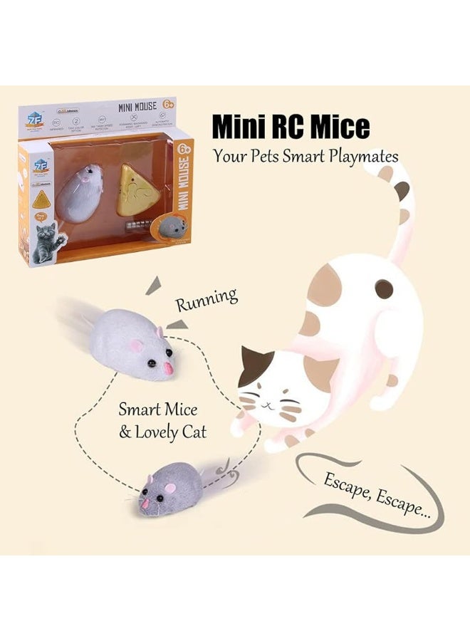 Tipmant Mini Sized RC Mice IR Remote Control Rat Mouse Animal Prank Joke Scary Trick Toys for Cat Dog Kids Christmas Birthday Gifts (Grey)