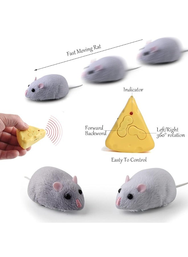 Tipmant Mini Sized RC Mice IR Remote Control Rat Mouse Animal Prank Joke Scary Trick Toys for Cat Dog Kids Christmas Birthday Gifts (Grey)