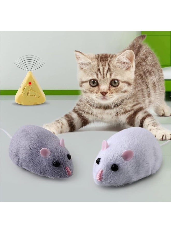 Tipmant Mini Sized RC Mice IR Remote Control Rat Mouse Animal Prank Joke Scary Trick Toys for Cat Dog Kids Christmas Birthday Gifts (Grey)