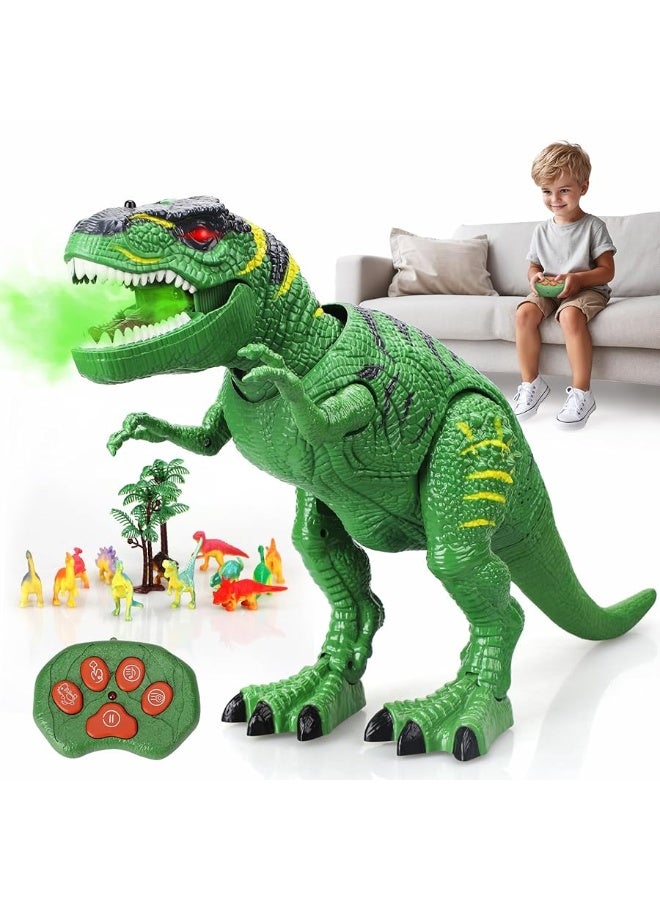 STEAM Life Remote Control Dinosaur Toys for Kids 3-5 5-7, Light Up & Realistic Roaring Sound, T rex Dinosaur Toys, Electronic Walking Dinosaur Toys, Dinosaur Robot Toy for Kids Boys Girls (Green)