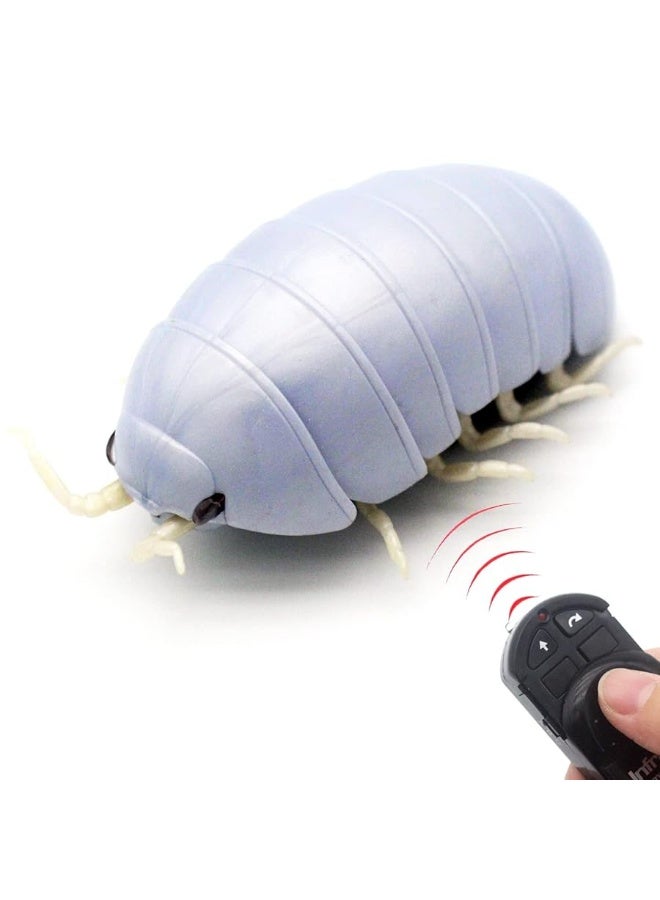 Tipmant RC Bug Remote Control Worm Realistic Pillbug Electronic Animal Prank Toy Insect Car Vehicle Kids Birthday Gifts (White)