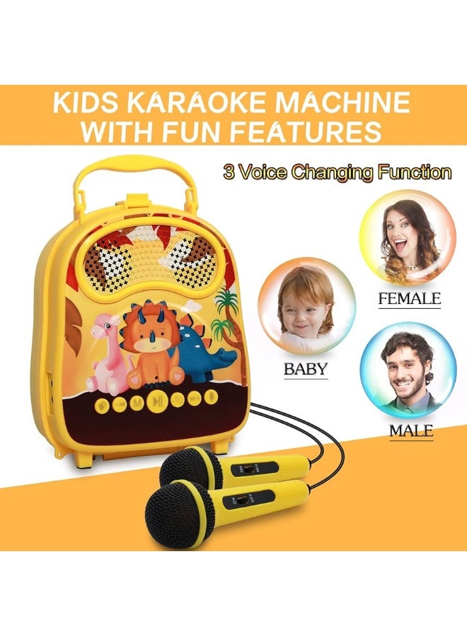 Kids Karaoke Machine,Portable Bluetooth Speaker with 2 Microphone,Karaoke Toys Gifts for Boys,Children Singing Machine for Girls Ages 3,4,5,6,7,8,9,10+Year Old Festival Birthday Party