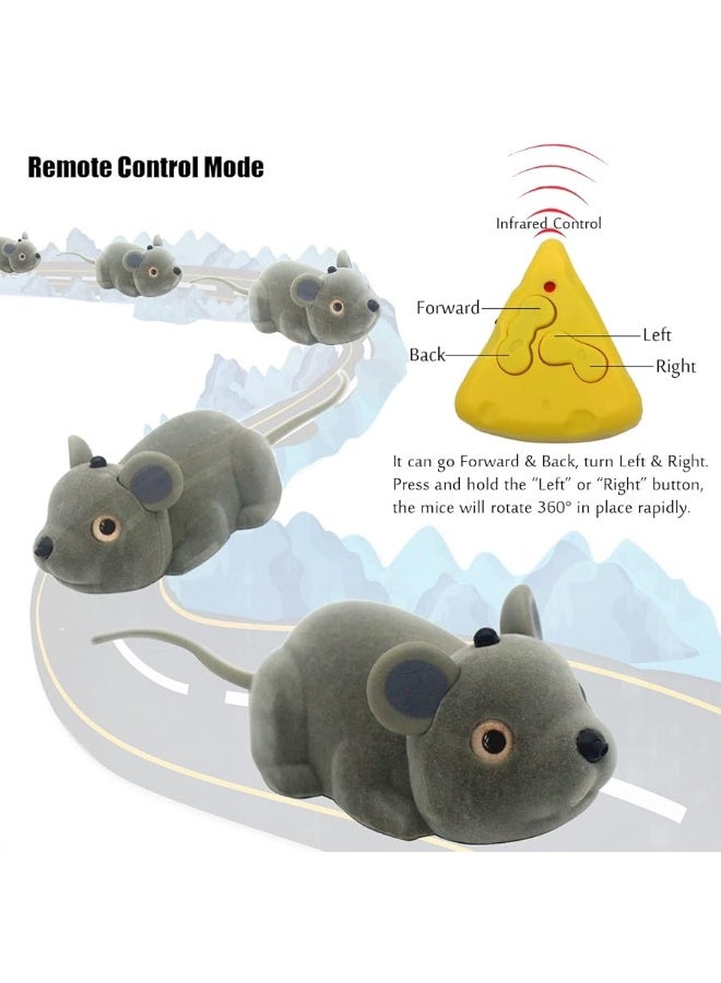 Tipmant Cute RC Mice Remote Control Rat Animal Toy Electric Car Vehicle for Pet Cat Dog Realistic Kids Birthday Gifts