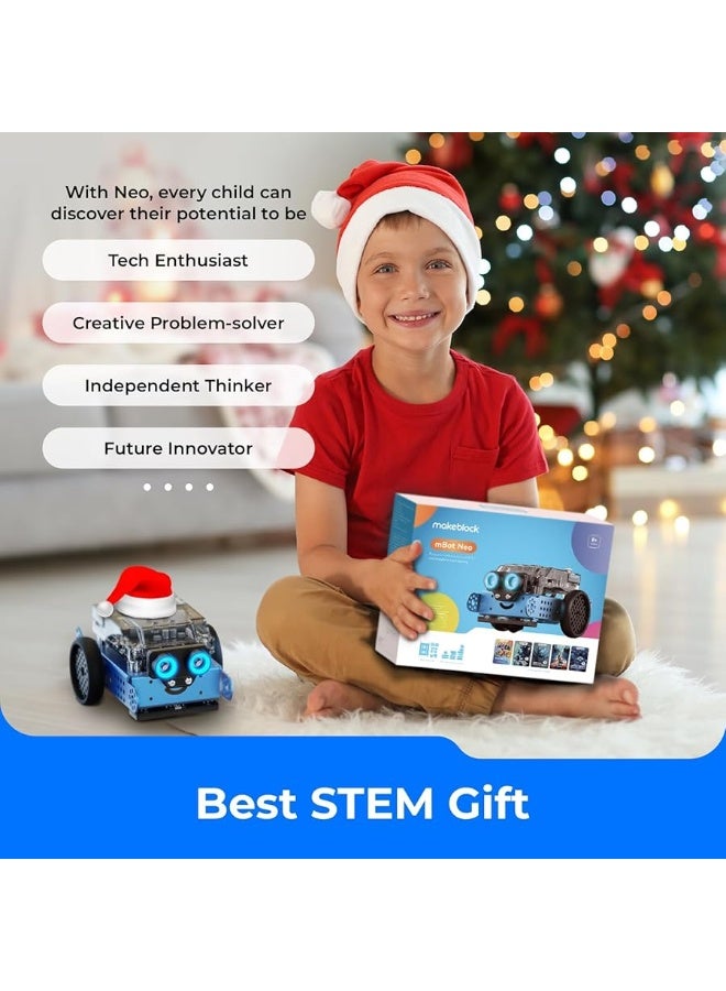 Makeblock mBot Neo Coding Robot for Kids, Learning & Education Robot Support Scratch & Python Programming, Robotics Kit for Kids Ages 8-12 and up, Building STEM Robot Toys Gifts for Boys Girls