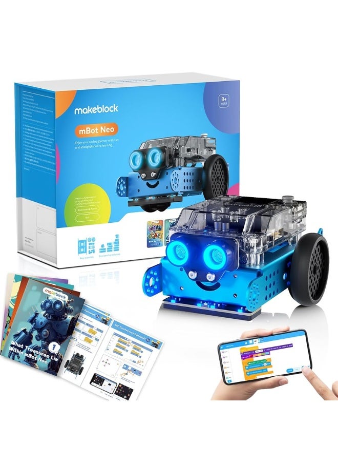 Makeblock mBot Neo Coding Robot for Kids, Learning & Education Robot Support Scratch & Python Programming, Robotics Kit for Kids Ages 8-12 and up, Building STEM Robot Toys Gifts for Boys Girls