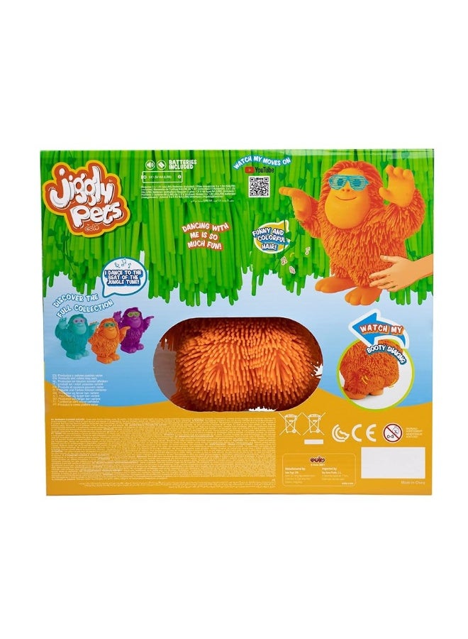 Eolo Jiggly Pets Kidsâ€™ Tan-Tan The Rubbery Dancing Orangutan Toy, Full Body Movement, Booty Shaking, Jungle Music, Sound Effects, Fantastic Stretchy Hair, Bright Orange, Ages 4+