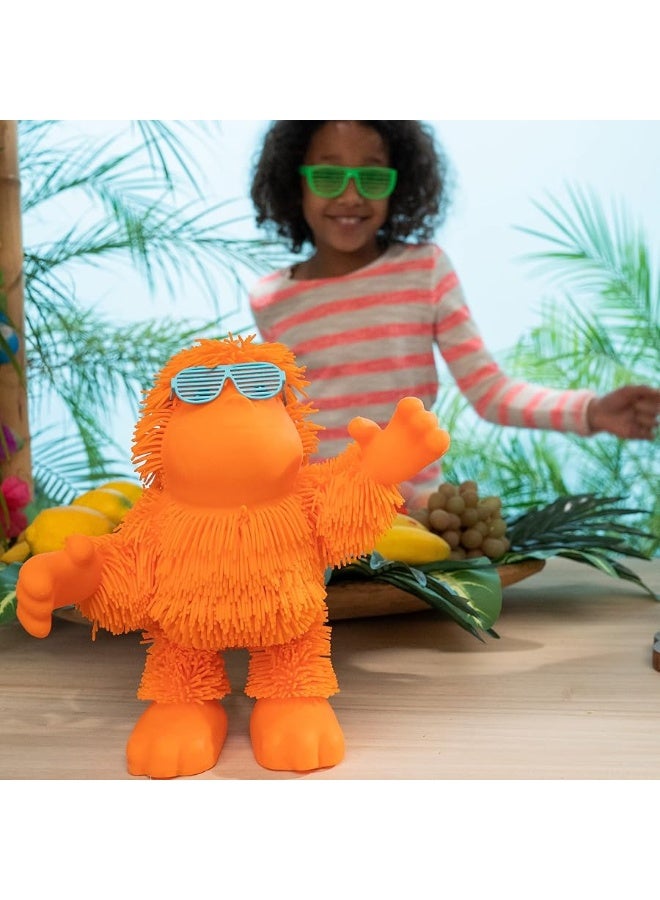 Eolo Jiggly Pets Kidsâ€™ Tan-Tan The Rubbery Dancing Orangutan Toy, Full Body Movement, Booty Shaking, Jungle Music, Sound Effects, Fantastic Stretchy Hair, Bright Orange, Ages 4+