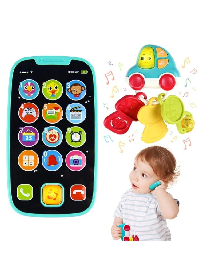 Woby Baby Cell Phone Toys for 1 Year Old GiftsFirst Learning Baby Toy for 1218 MonthsEducational Preschool Pretend Play Set with Flashing Lights and Sounds